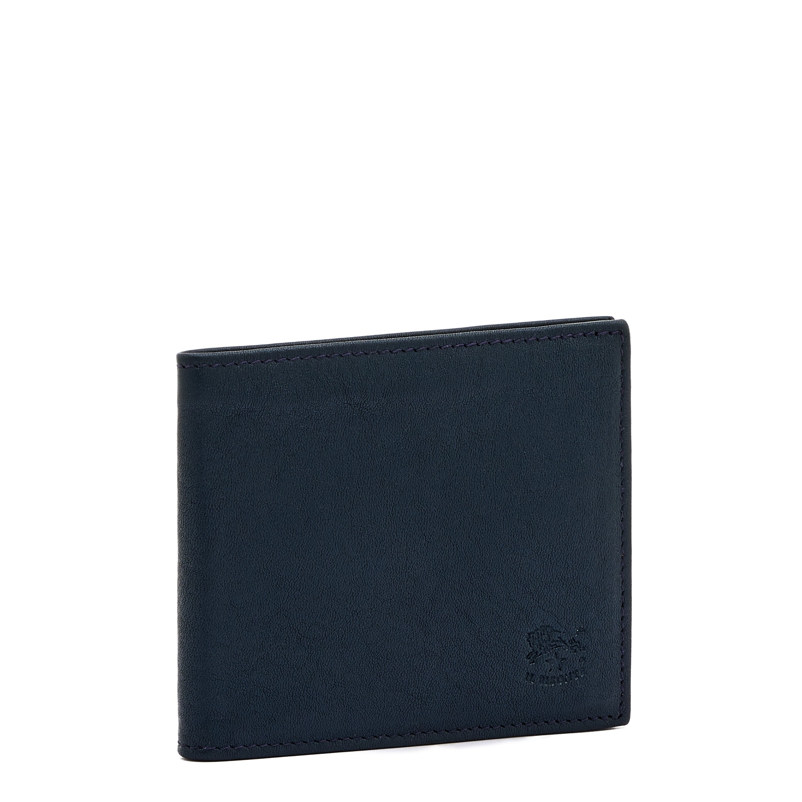 Il Bisonte Feniglia Herren Geldbörse Blau Leder