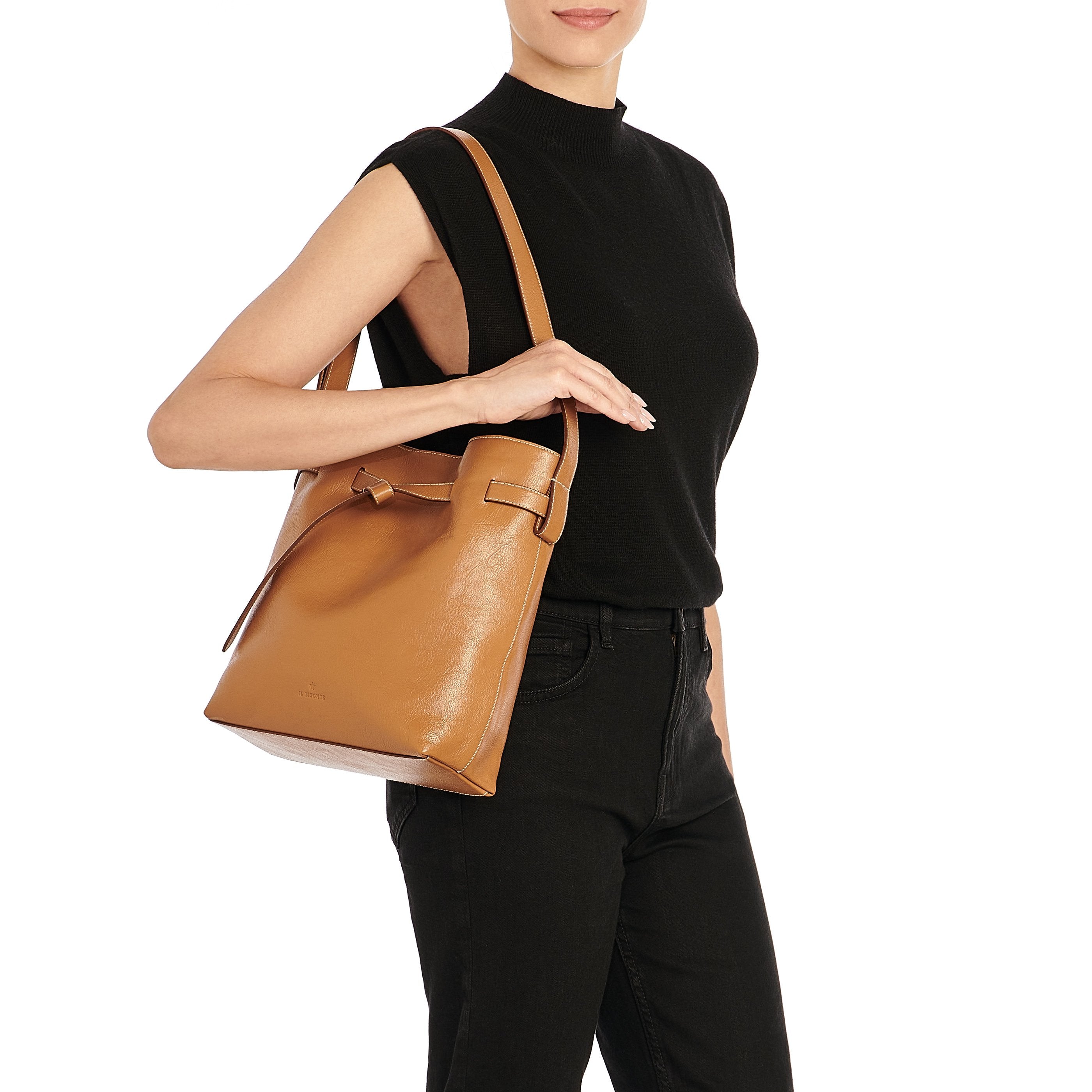 Il Bisonte Elisa Beuteltasche Leder gianduia Damen