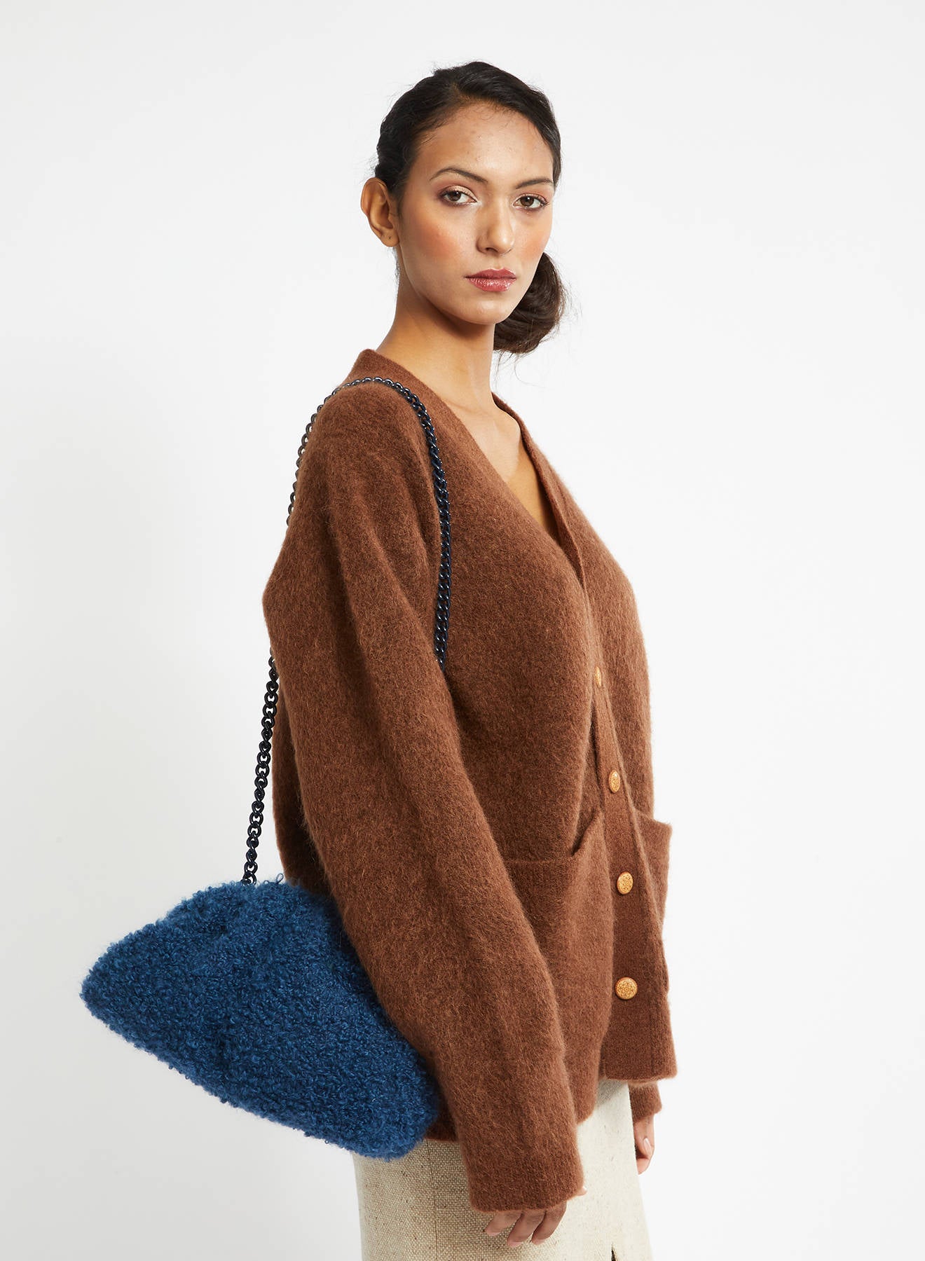 Maria la Rosa Burgeois Game Bag Clutch Bouclé OS
