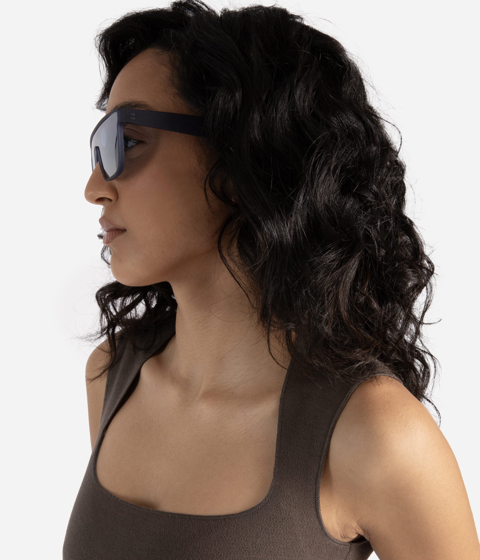 Matt & Nat Feige eckige Sonnenbrille polarisiert blau