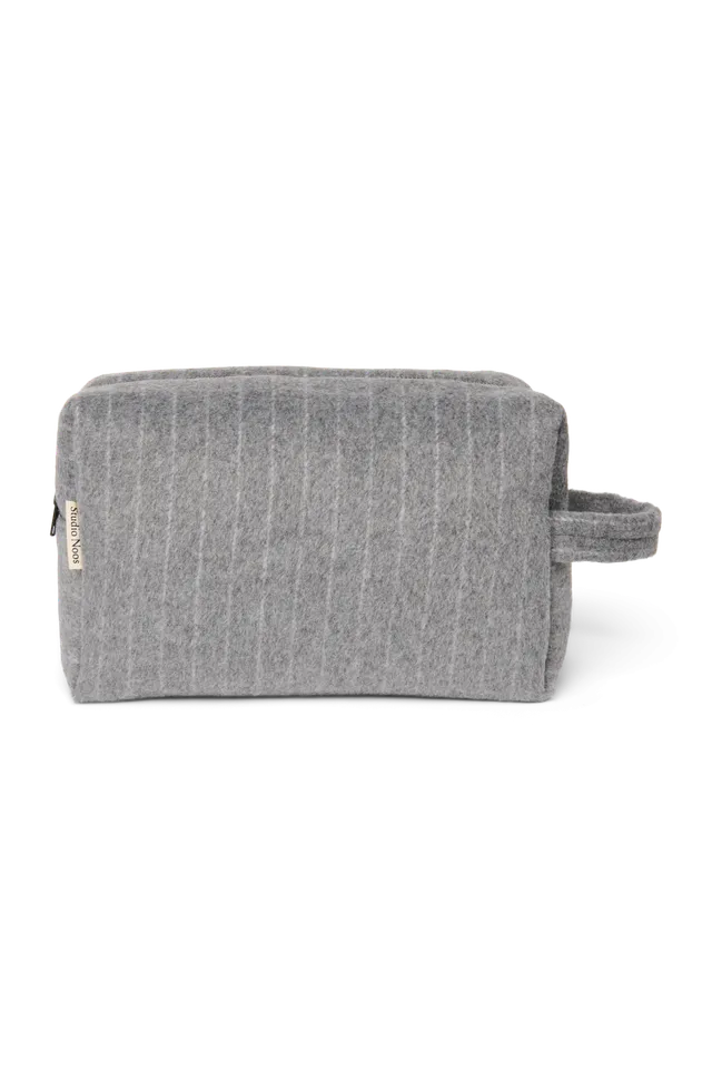 Studio Noos Flannel Chalkstripe Kulturbeutel Hellgrau