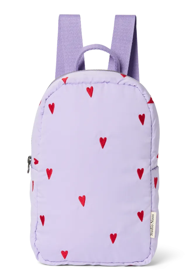 Studio Noos Puffy Mini Rucksack Lila Herzen