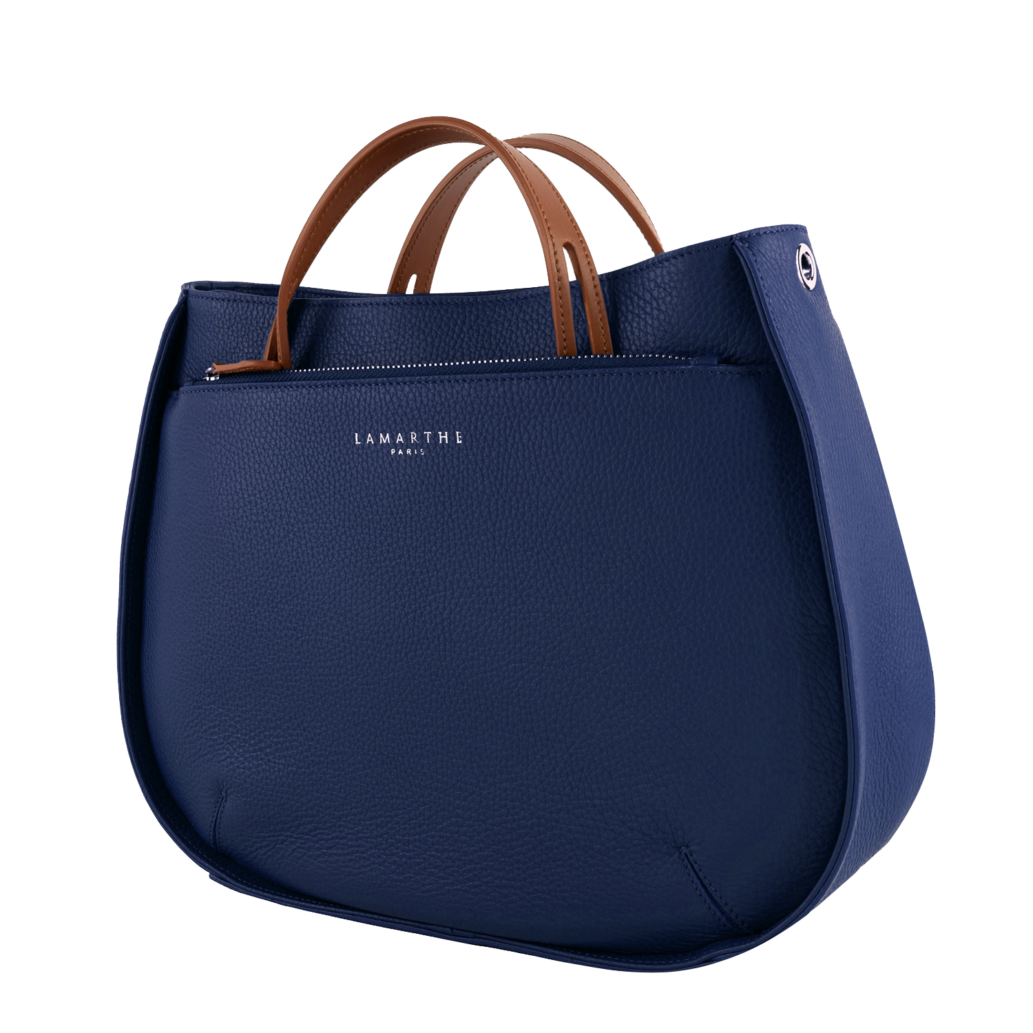 Lamarthe Fidèle Handtasche M Marineblau Vollleder