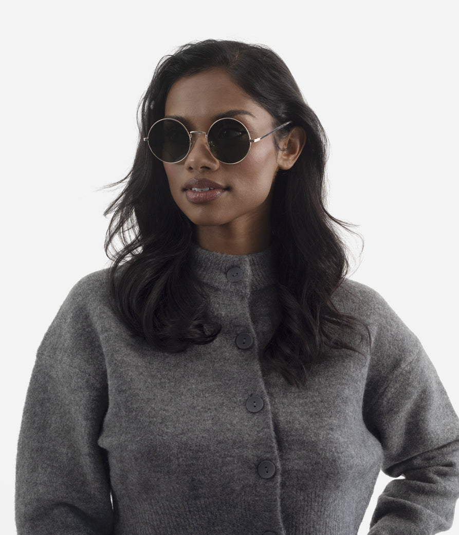 Matt & Nat Cole Sonnenbrille rund polarisiert Schwarz