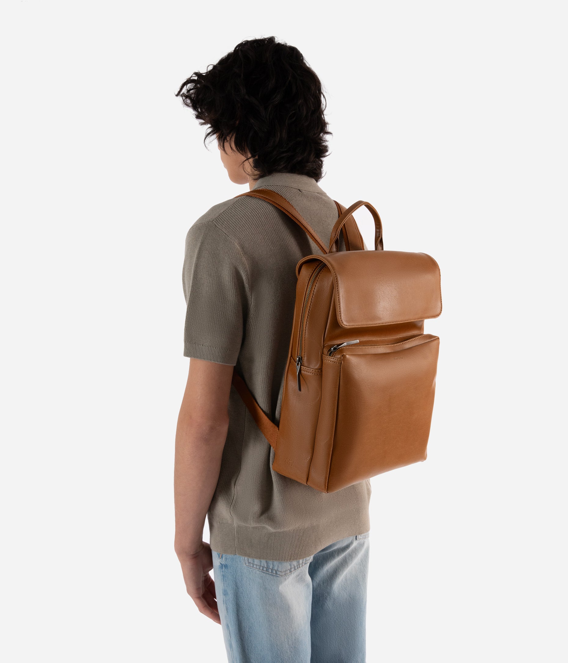 Matt & Nat PAXX Vintage Rucksack Schwarz vegan Laptopfach