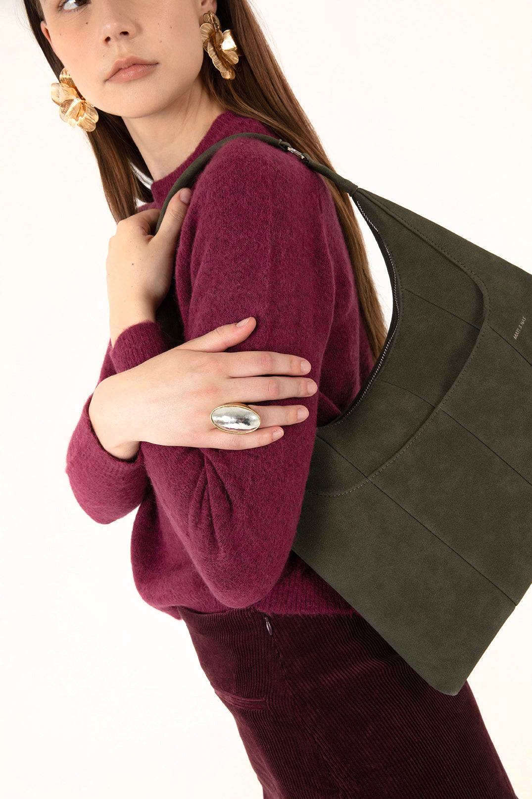 Matt & Nat Solstice Emma Schultertasche Latte vegan