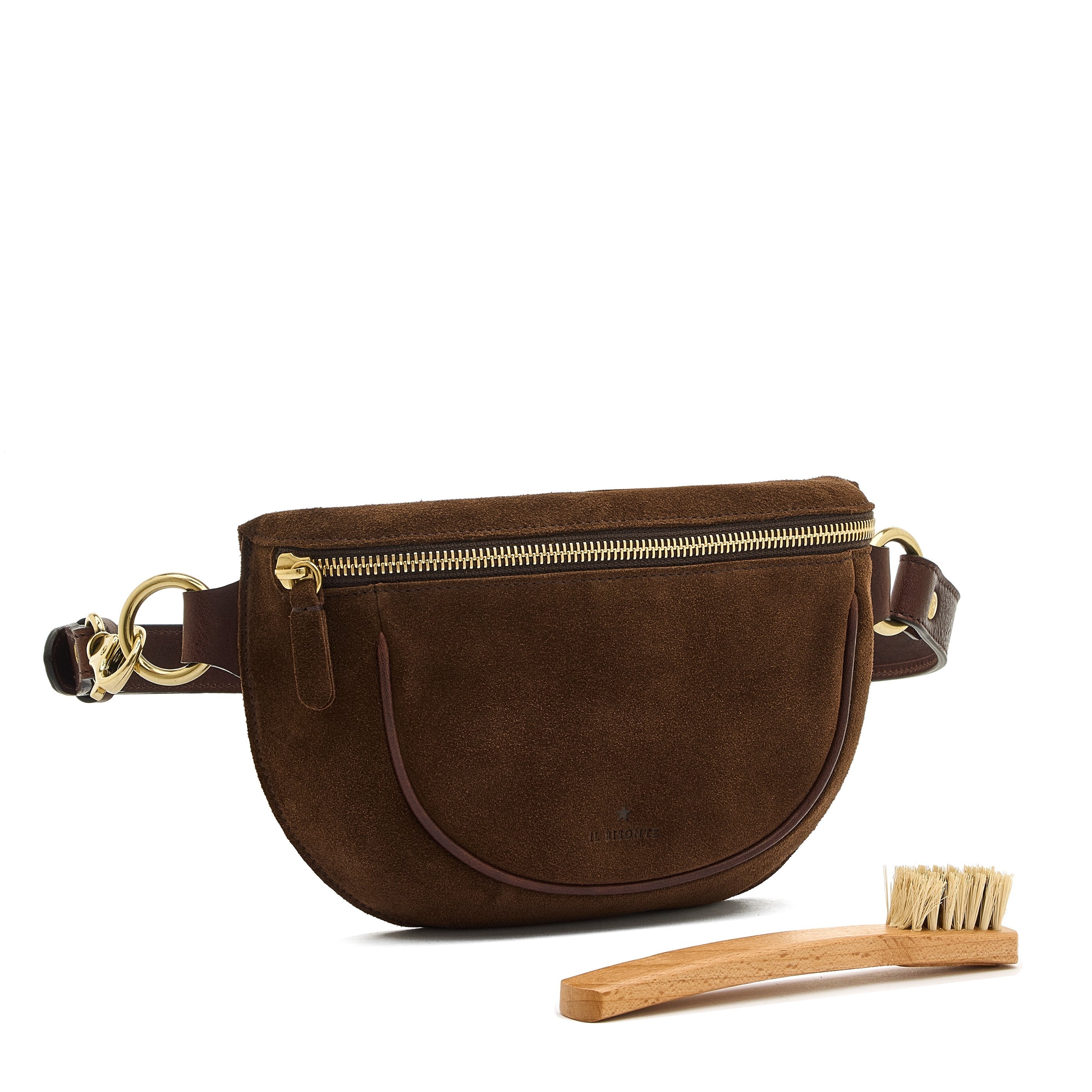 Il Bisonte Oliveta Gürteltasche Suede testa di moro