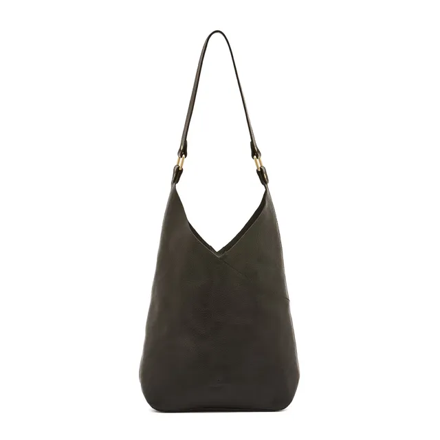Il Bisonte Malibu Schultertasche Schwarz Vollleder