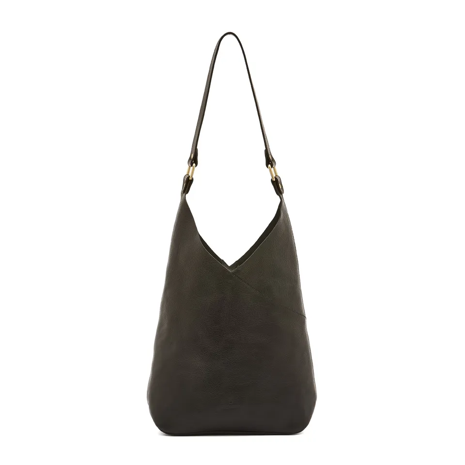 Il Bisonte Malibu Schultertasche Schwarz Vollleder