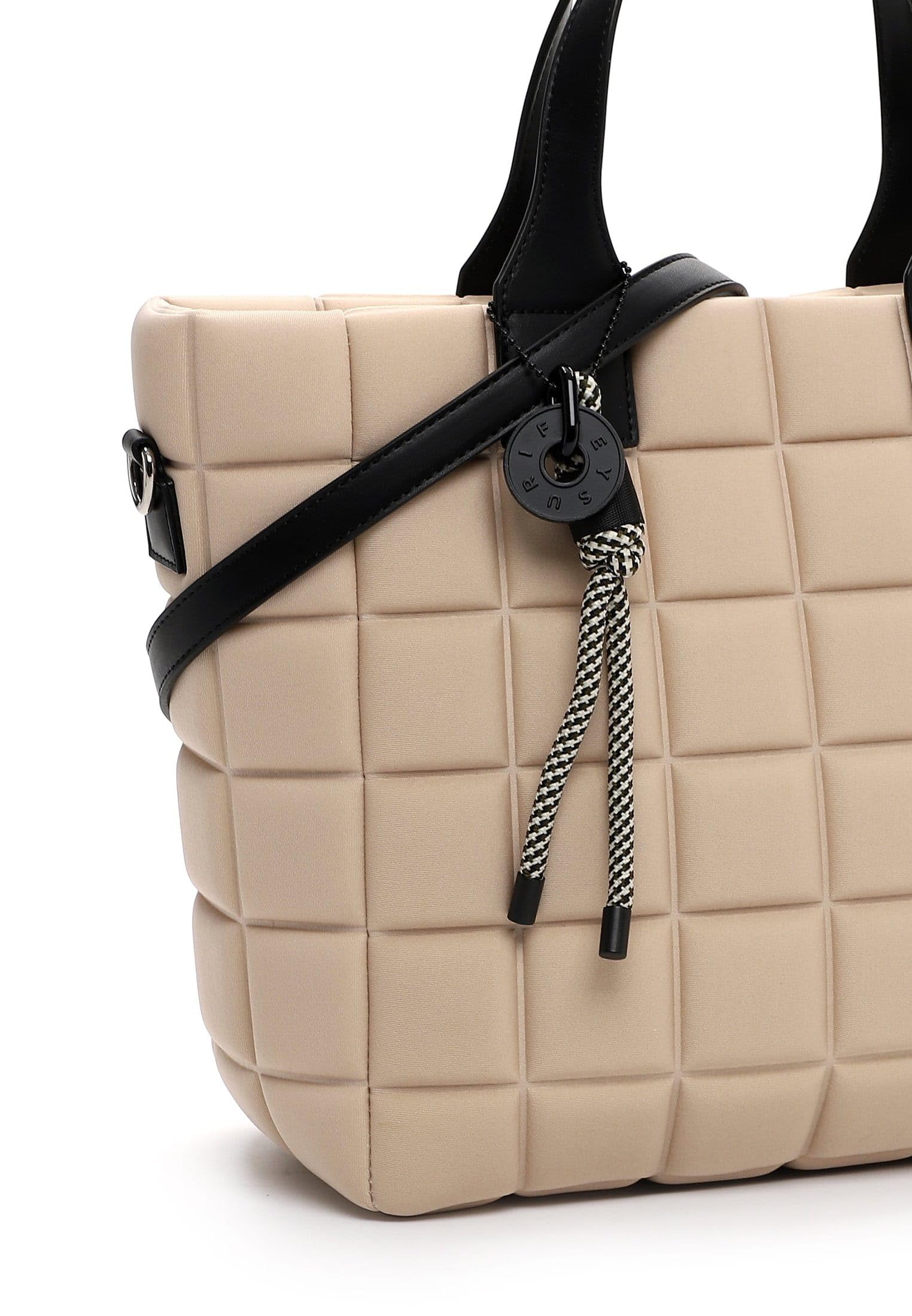 SURI FREY Jancy Cityshopper M Shopper Beige Stepp-Karo