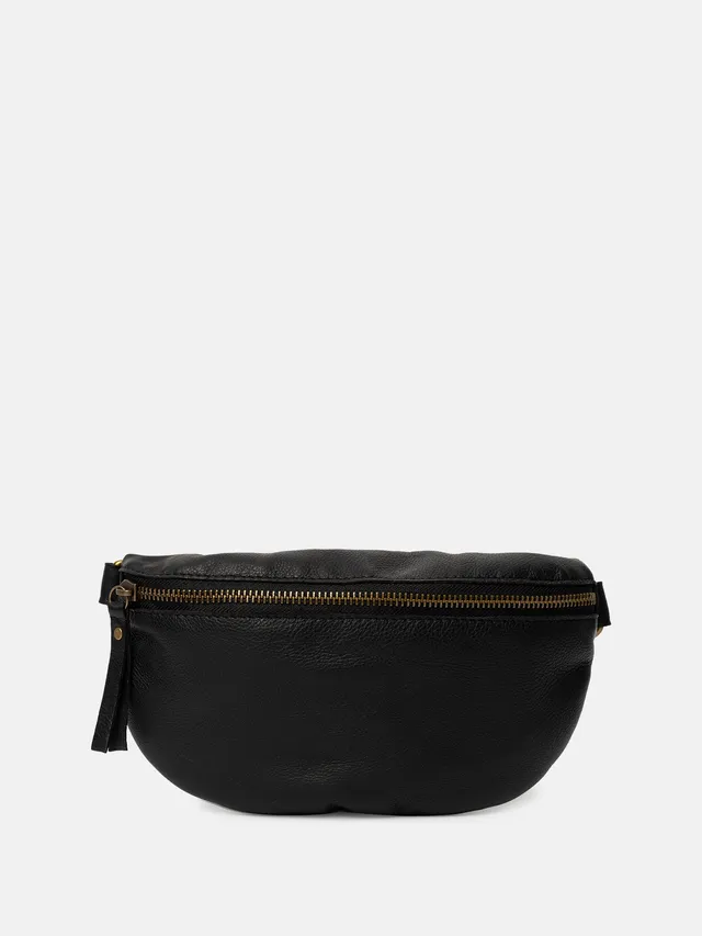 RE:DESIGNED Gisela Gürteltasche Schwarz Vollleder