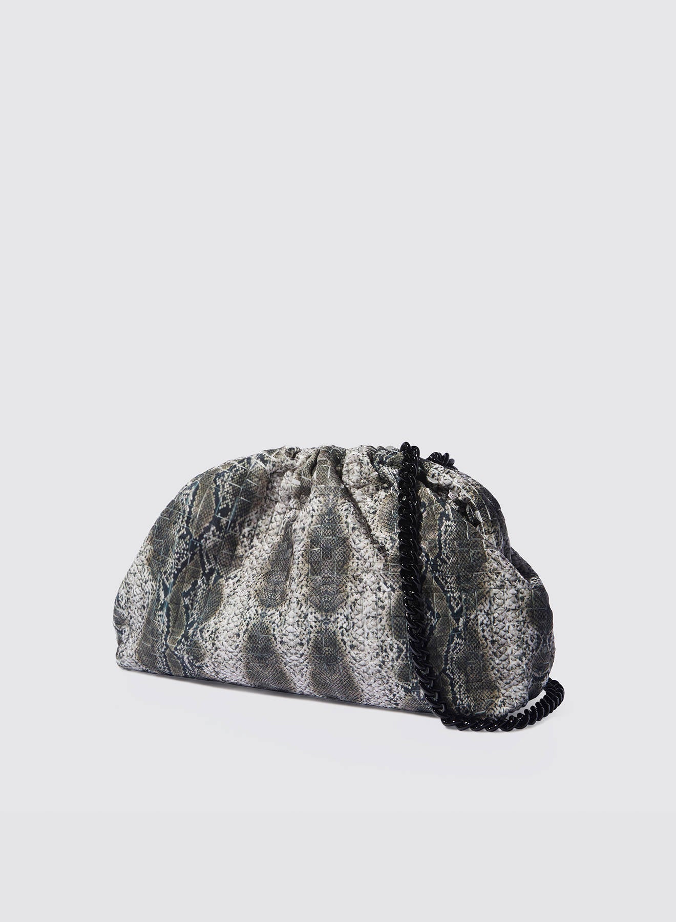 Maria la Rosa Savage Game Bag Clutch Grey Python