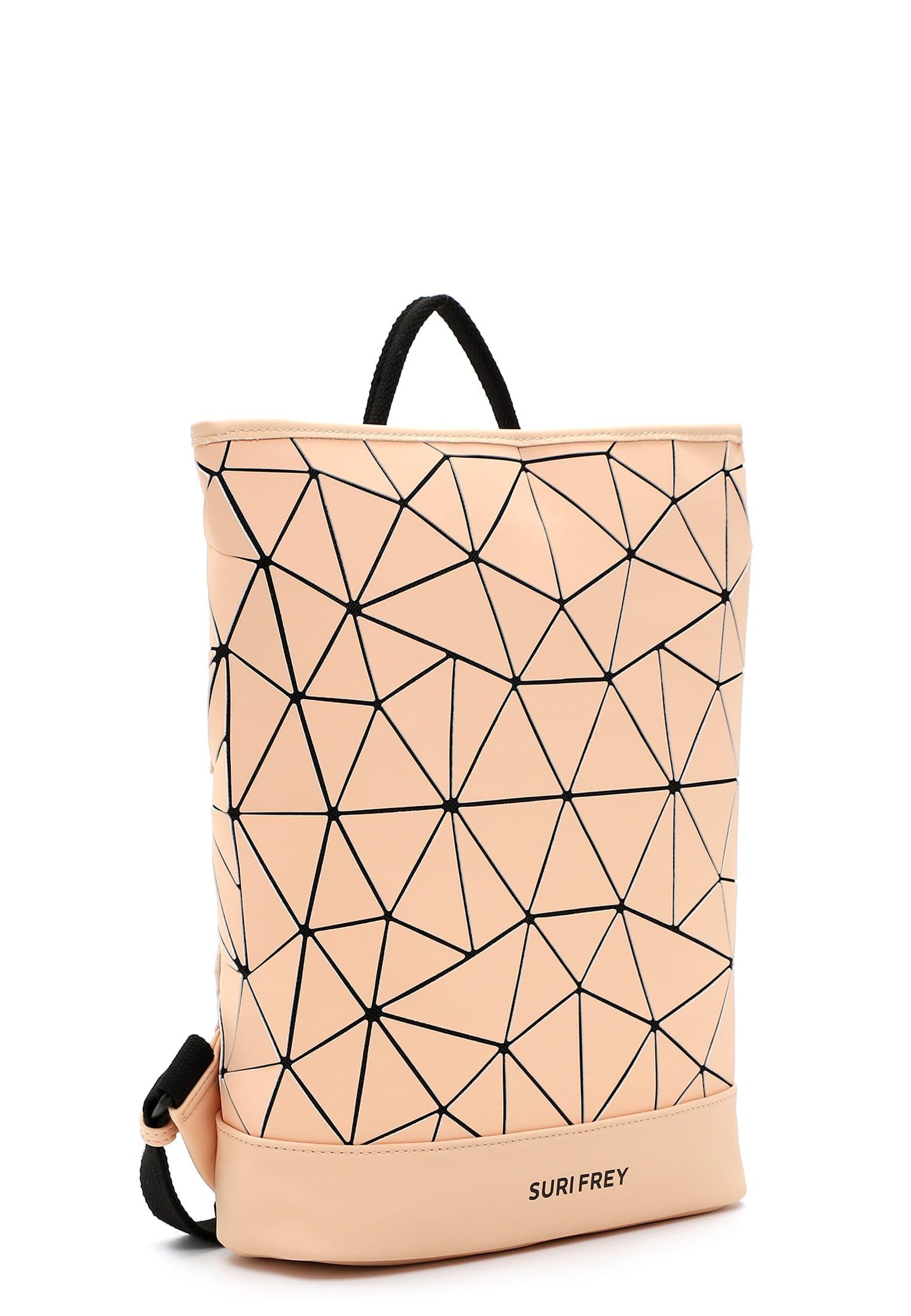 SURI FREY Jessy-Lu City Backpack L Rucksack Apricot 3D-Muster