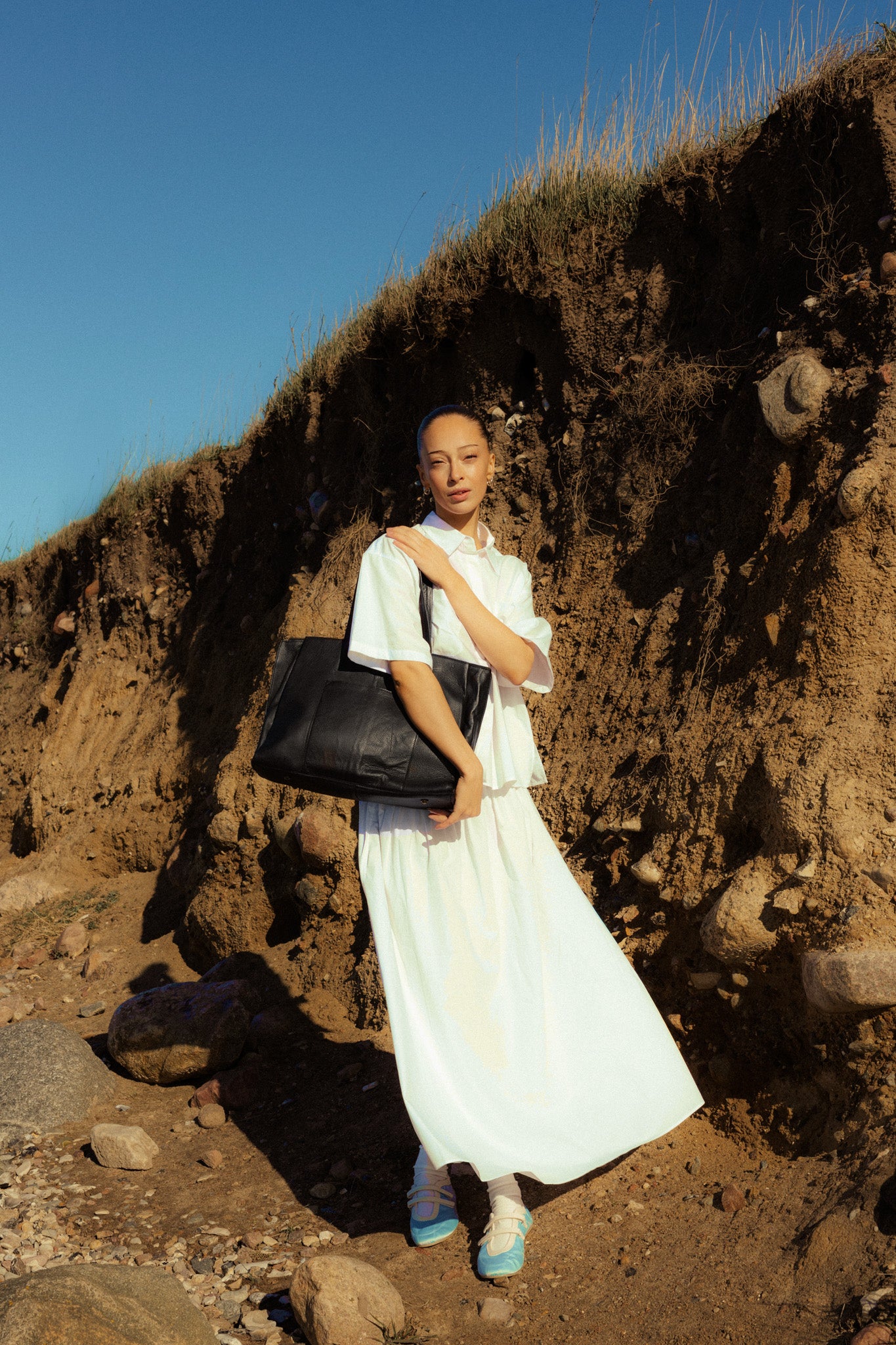 RE:DESIGNED Eliana Arbeitstasche Schwarz Vollleder