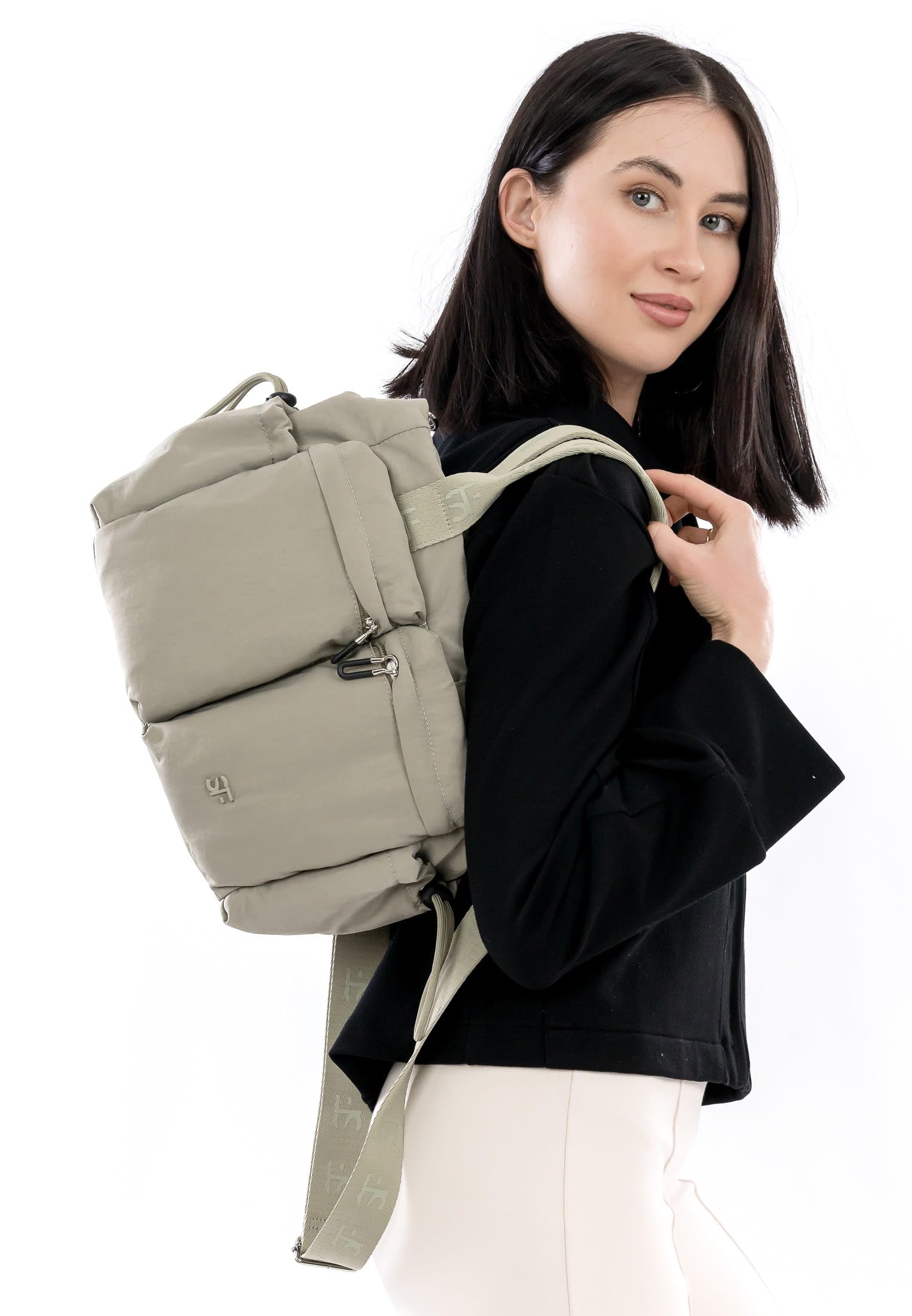 SURI FREY Abby Handbag With Zipper Umhängetasche Khaki Fächer