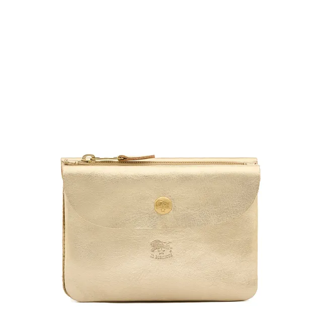 Il Bisonte Bustina Clutch Platin Vollleder 3 Faecher