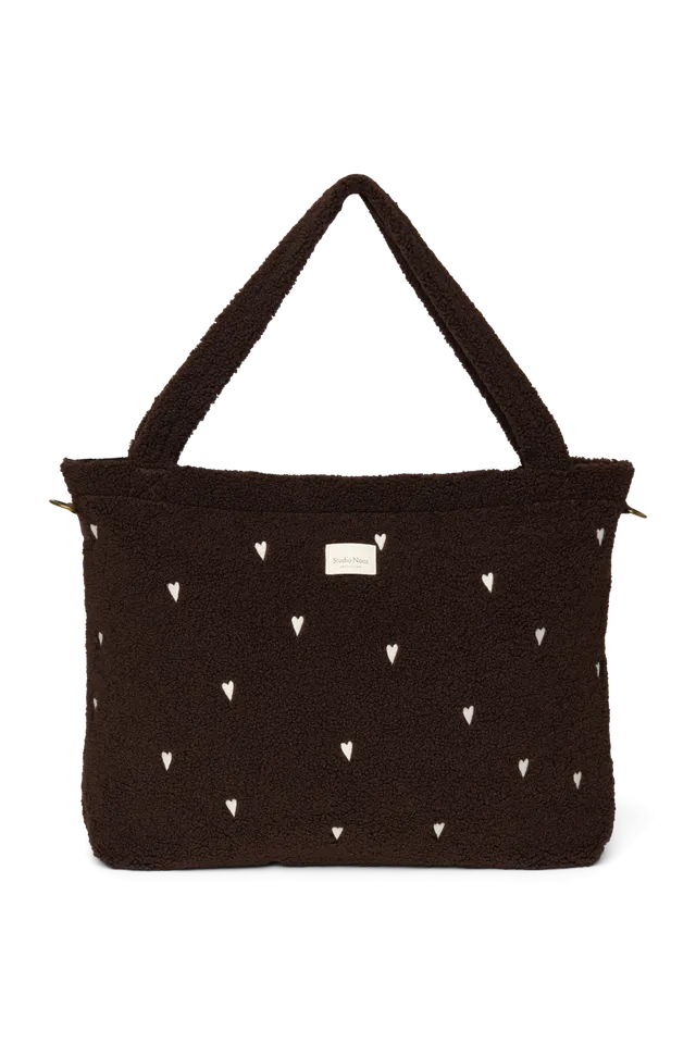 Studio Noos Teddy Diaper Bag Wickeltasche Chocolate Hearts Teddy