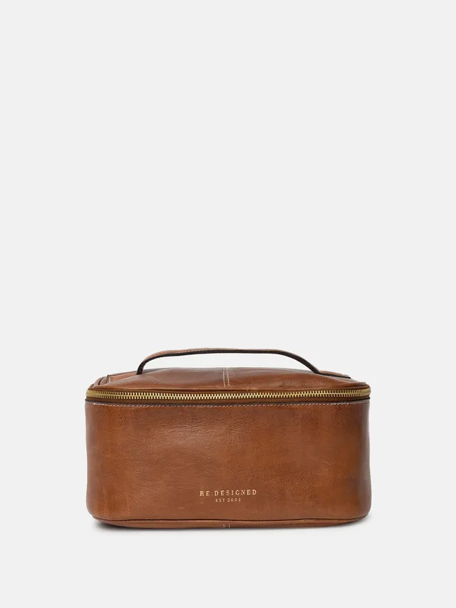 RE:DESIGNED Helga Big Kulturtasche Walnut Vollleder