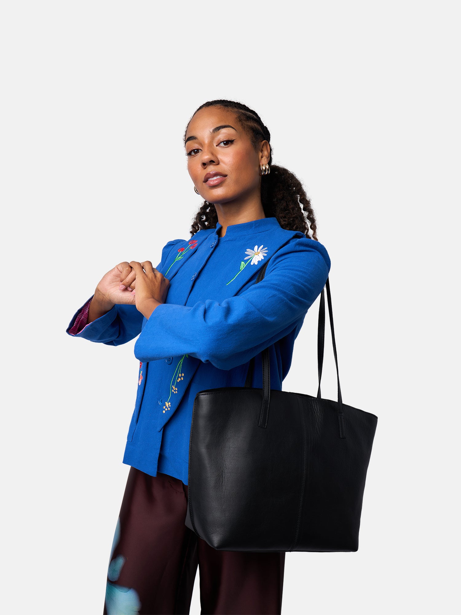 RE:DESIGNED Malou Small Shopper Schwarz Vollleder