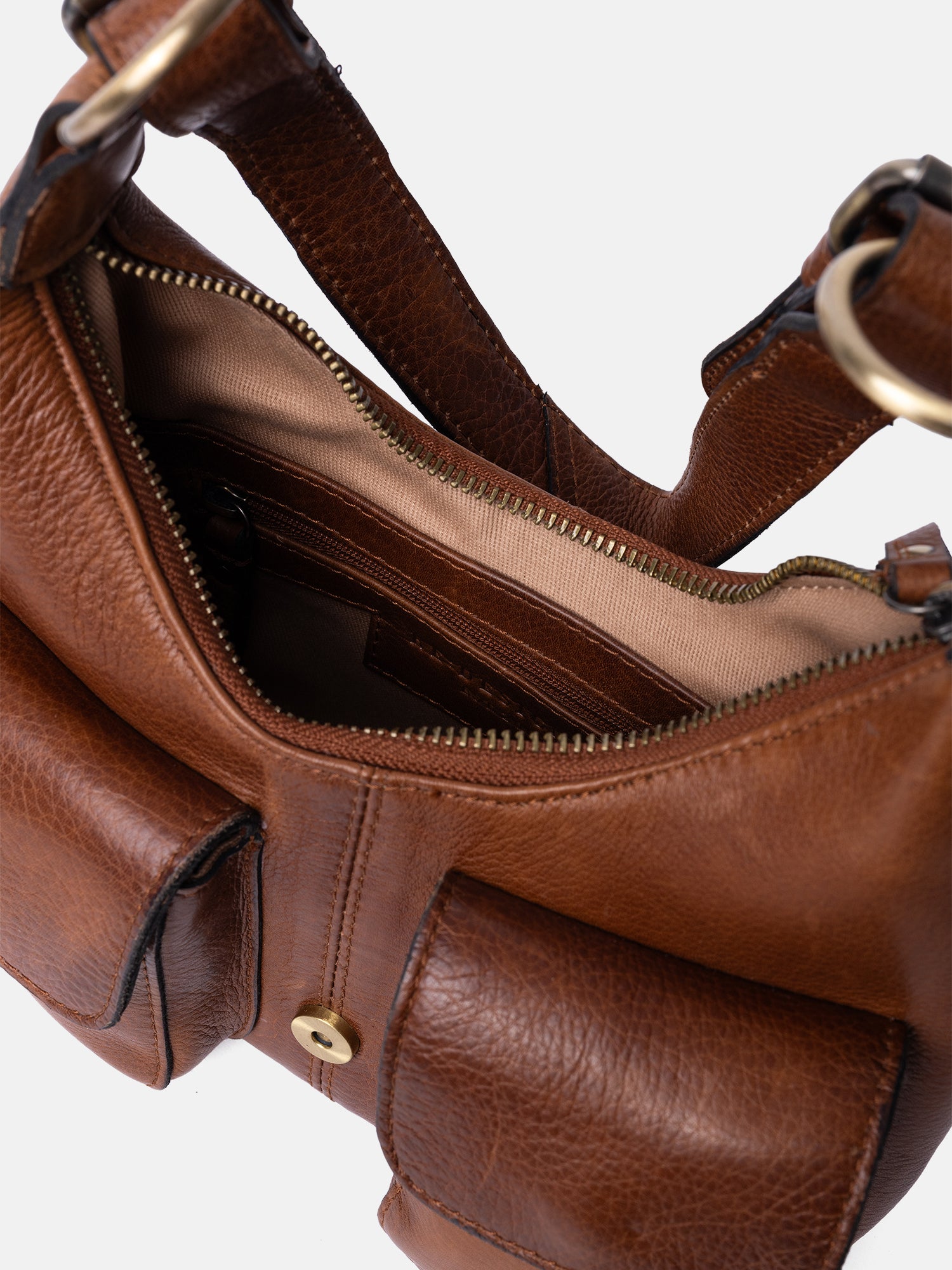 RE:DESIGNED Solvej Small Umhängetasche Walnut Vollleder