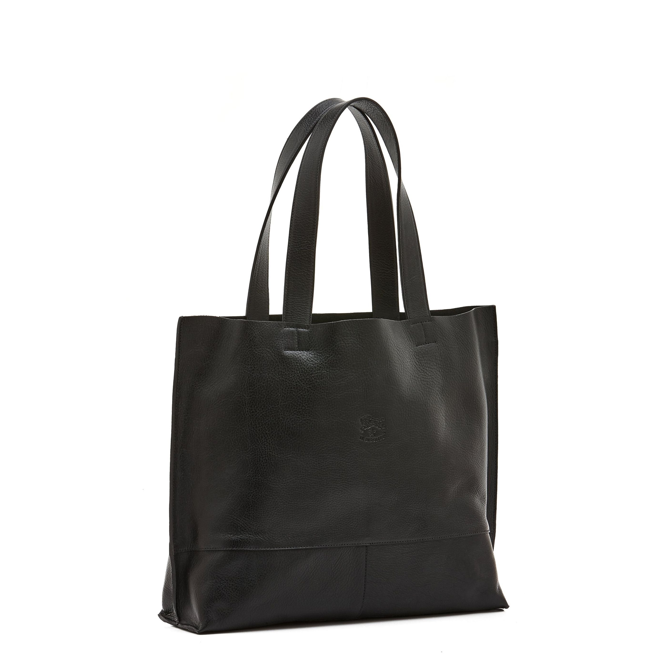 Il Bisonte Talamone Shopper Leder schwarz Pochette