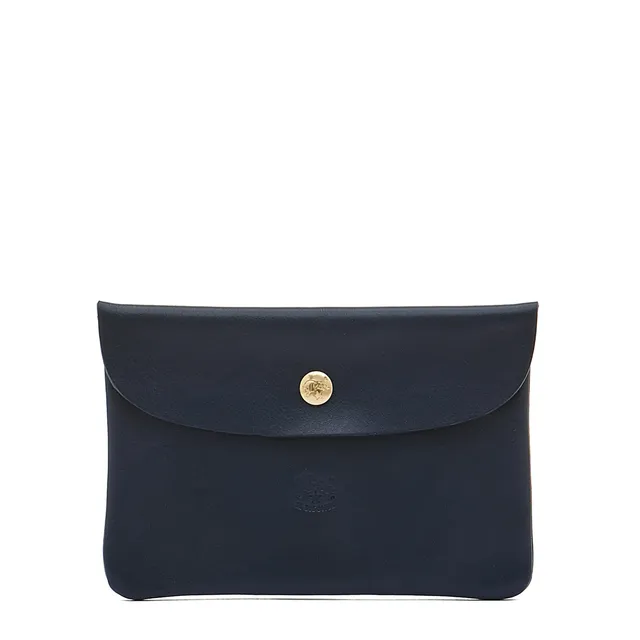 Il Bisonte Pochette Clutch blau Rindsleder