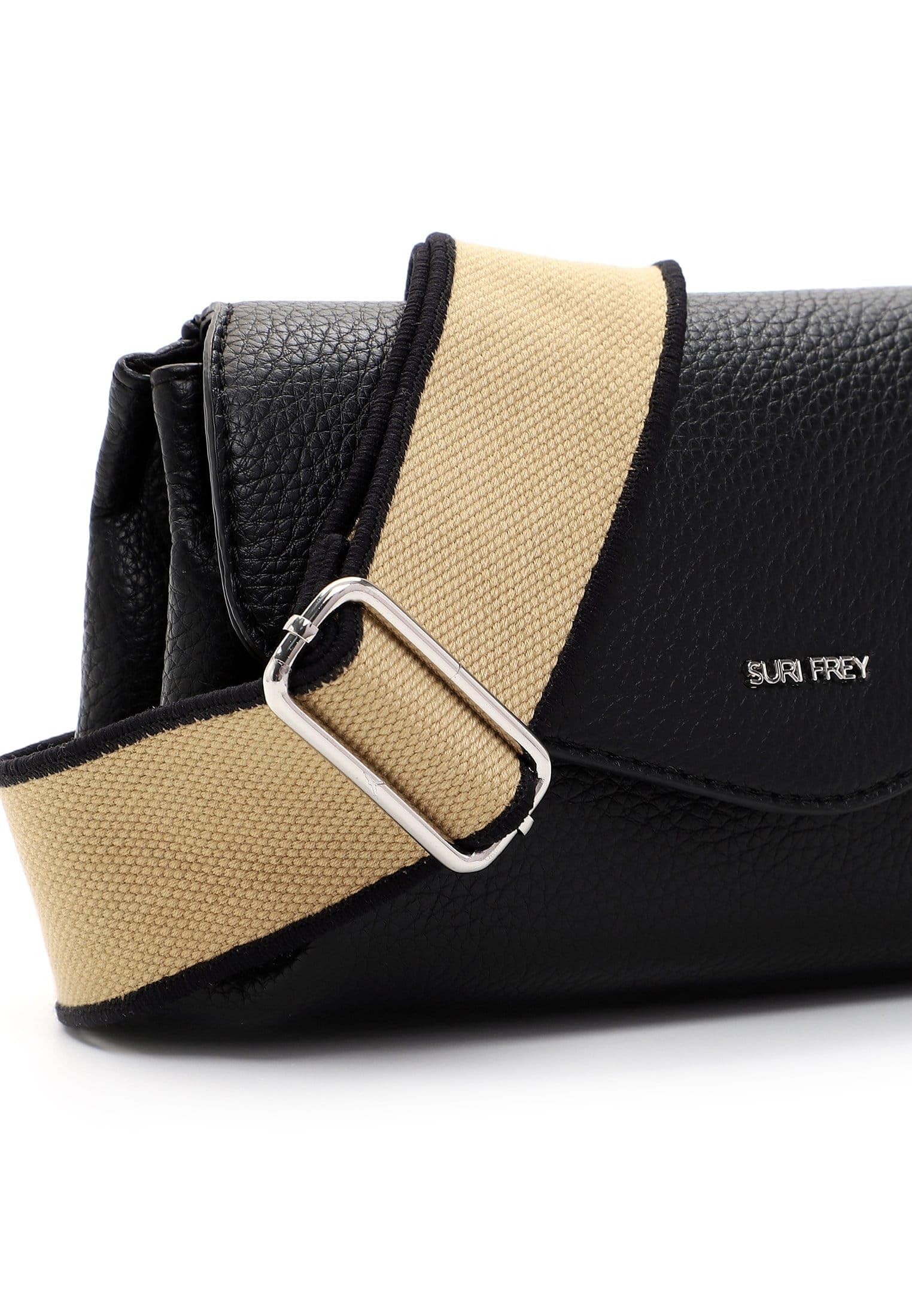 SURI FREY Hanny Crossbody Bag Umhängetasche Black Klappe