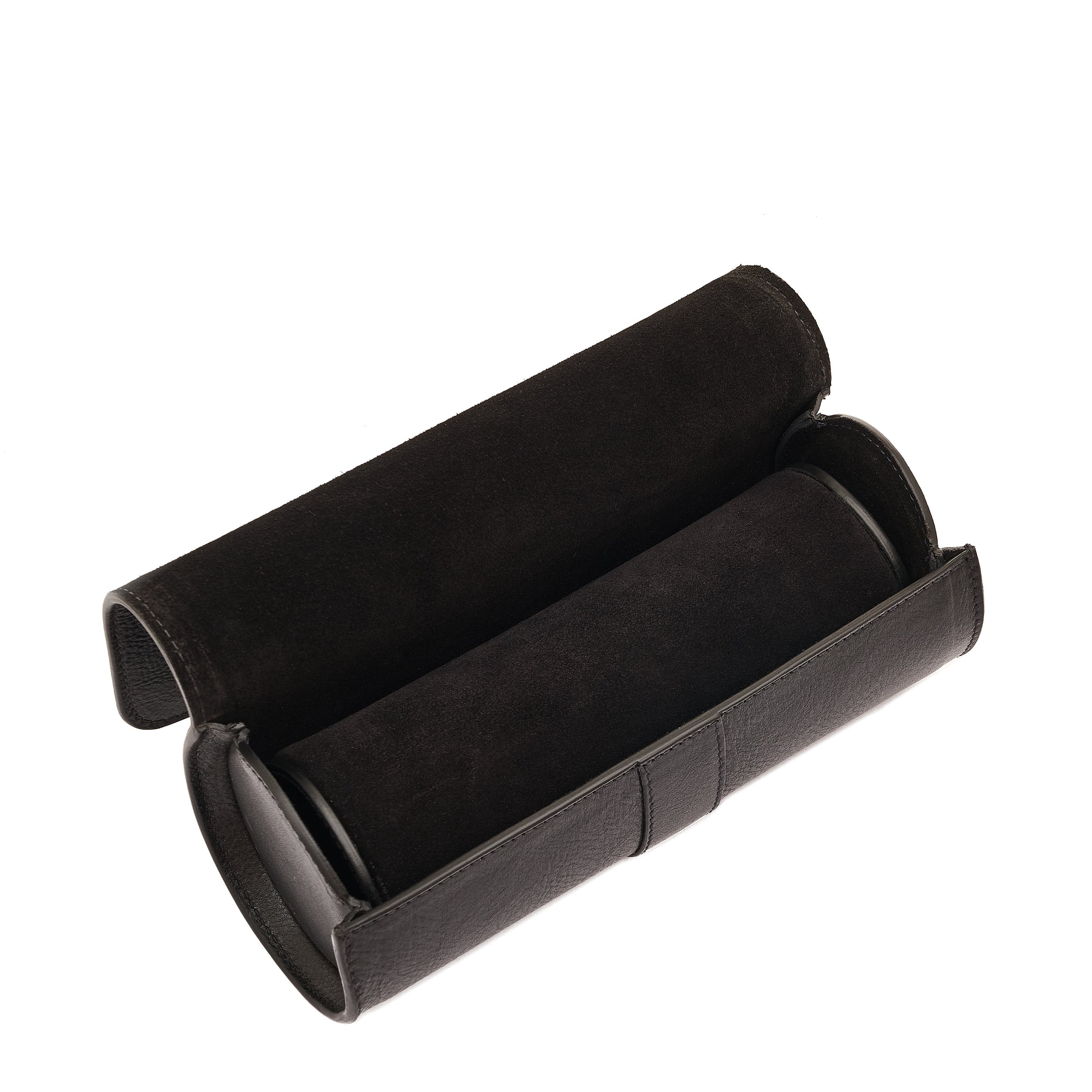 Il Bisonte Uhrenbox Schwarz Vegetal-Leder Suede