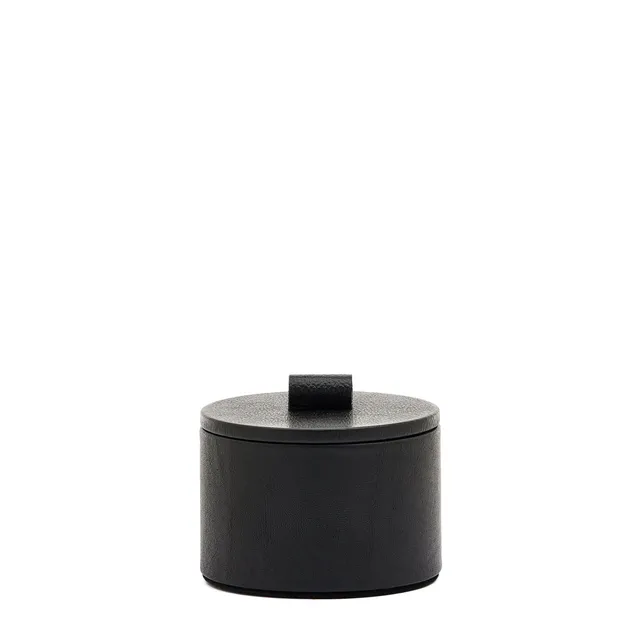 Il Bisonte Home Schmuckbox Leder schwarz mit Holz