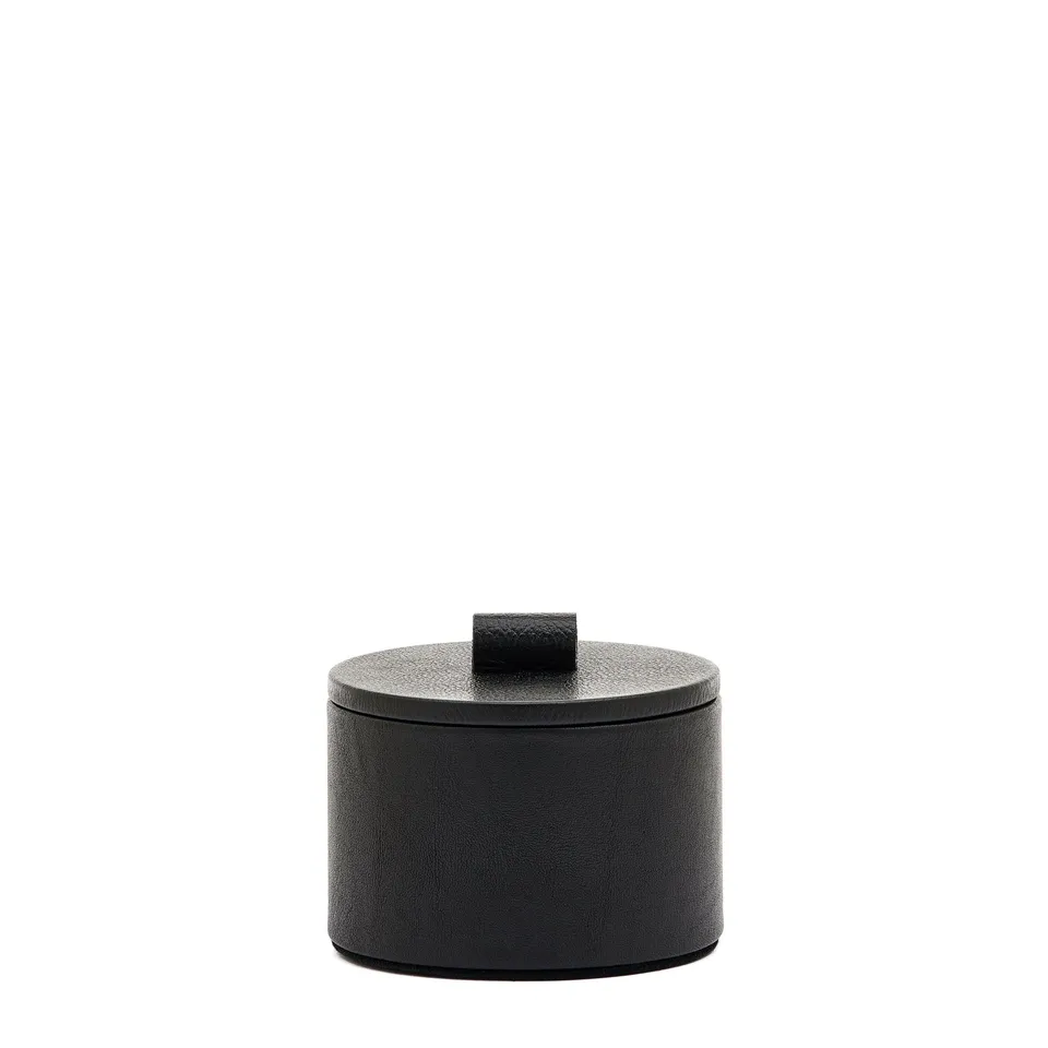 Il Bisonte Home Schmuckbox Leder schwarz mit Holz