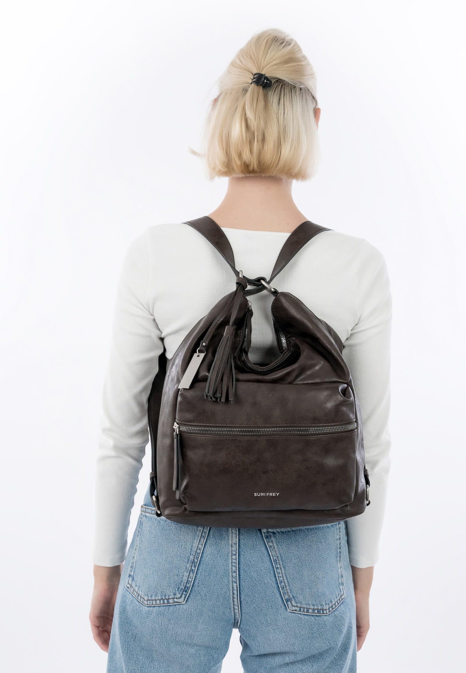 SURI FREY Carly Shoulderbag Rucksack Brown 2in1