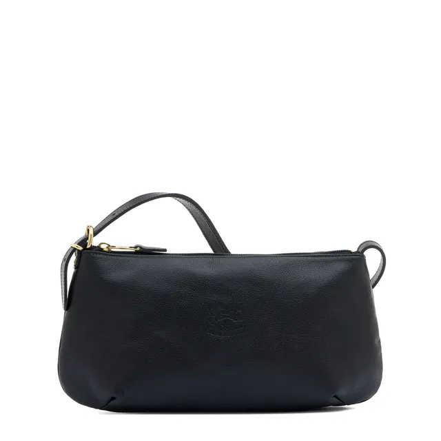 Il Bisonte Schultertasche Rindsleder schwarz