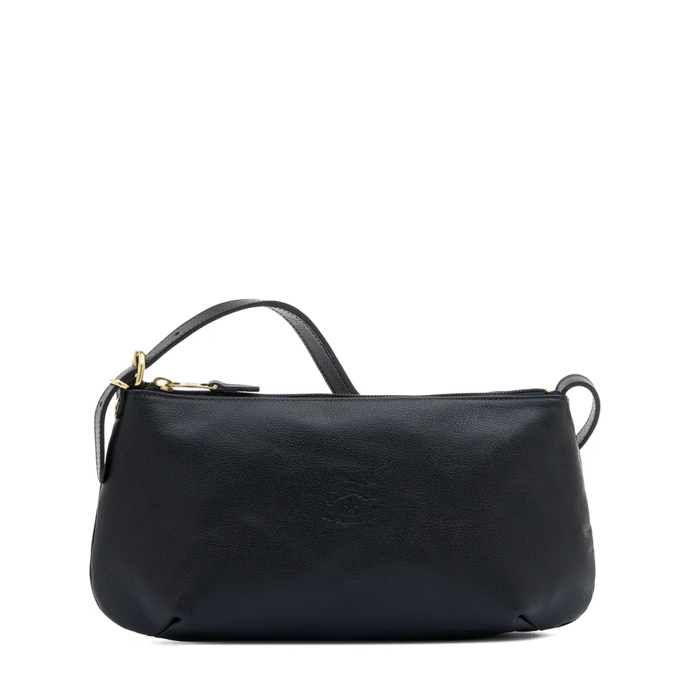 Il Bisonte Schultertasche Rindsleder schwarz