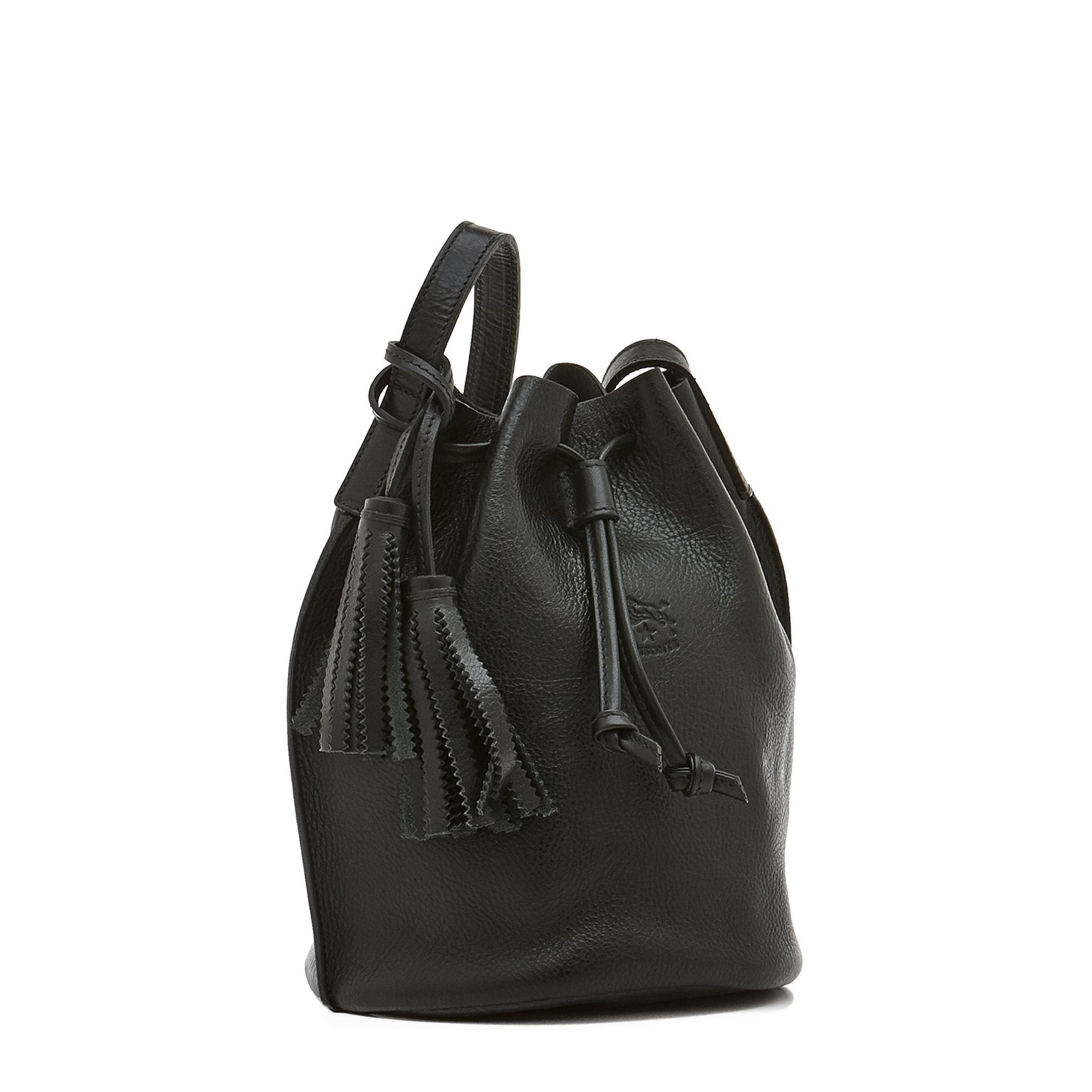 Il Bisonte Silvia Beuteltasche Vollleder schwarz