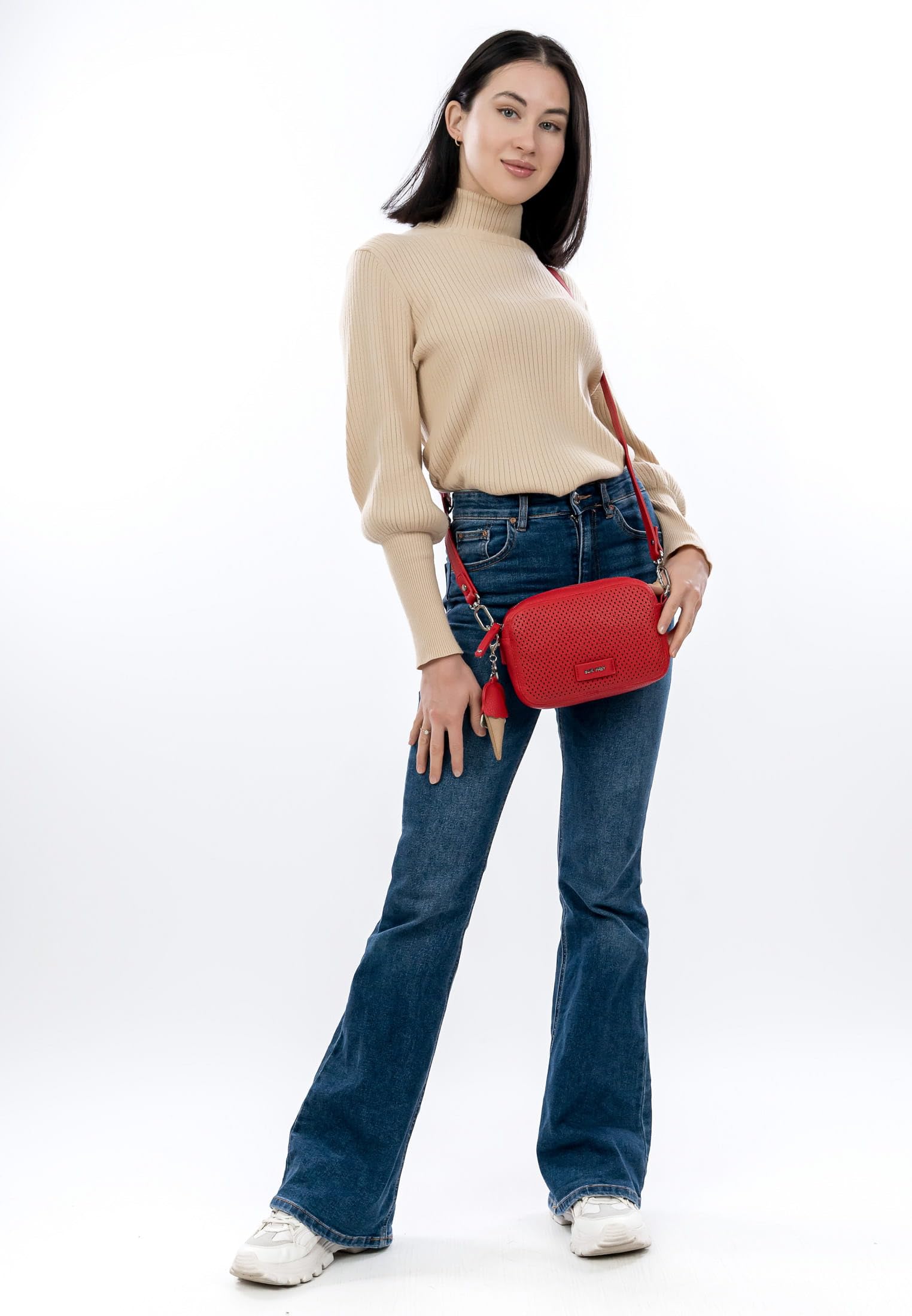 SURI FREY Cilly Crossbody Umhängetasche Rot perforiert