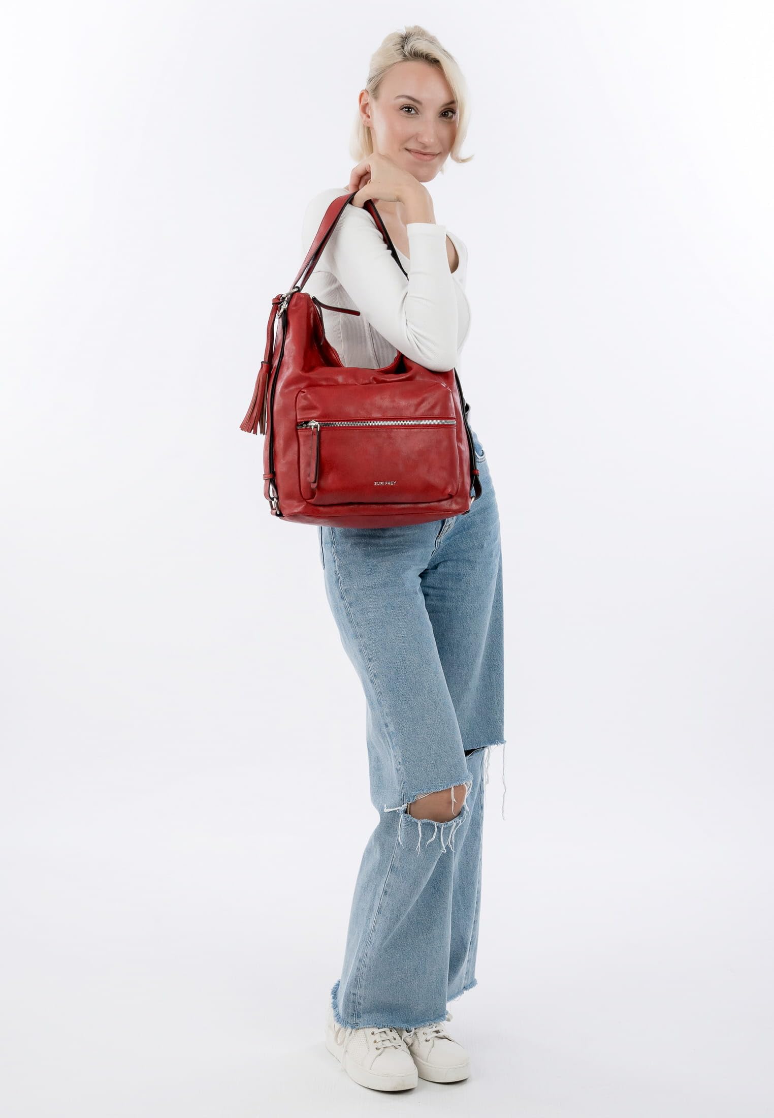 SURI FREY Carly Rucksack Rot 2-in-1 Umhängetasche