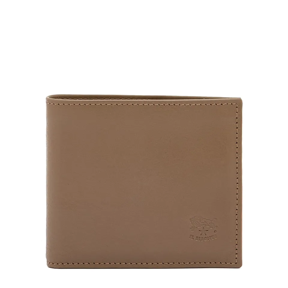 Il Bisonte Bifold Geldbörse Taupe Rindsleder