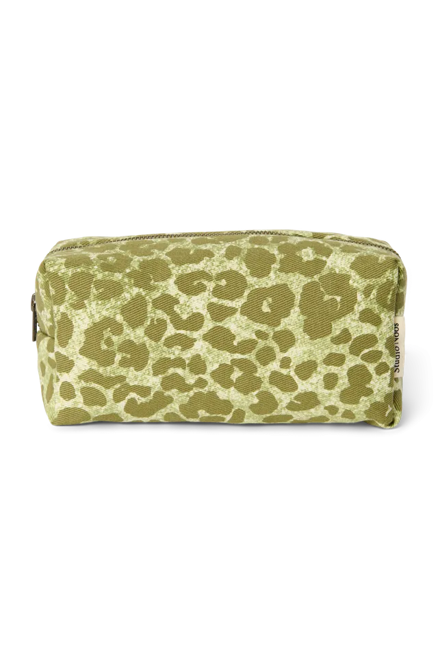 Studio Noos Cotton Pouch Green Leopard Kosmetiktasche