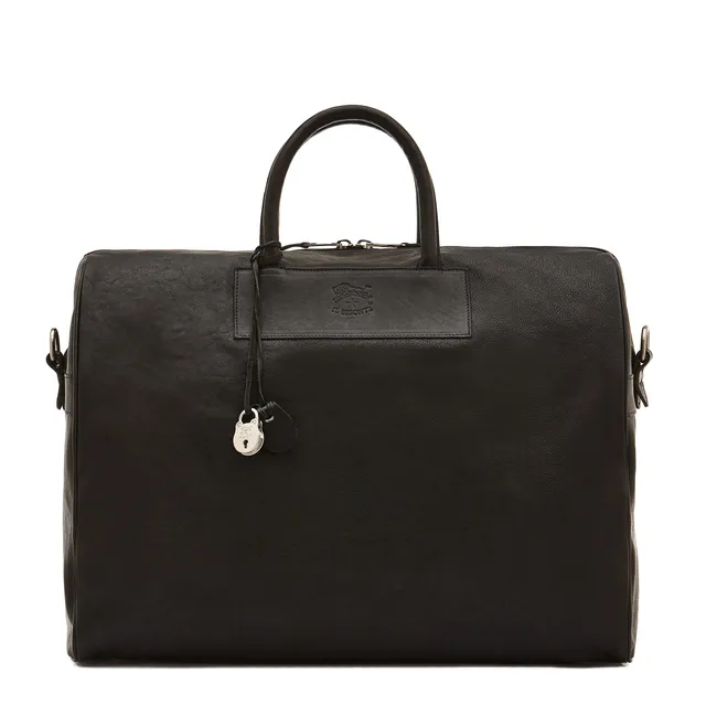 Il Bisonte Lorenzo Reisetasche Rindsleder Schwarz