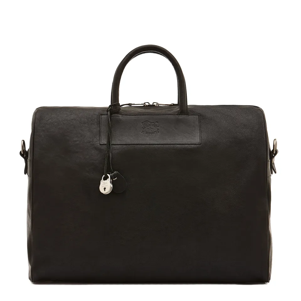 Il Bisonte Lorenzo Reisetasche Rindsleder Schwarz