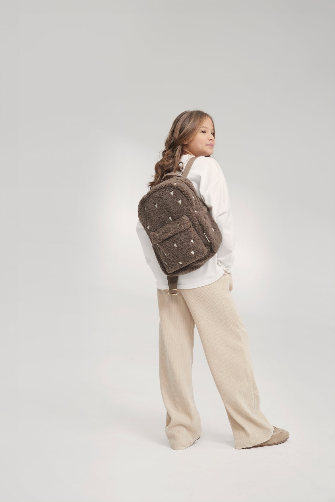 Studio Noos Teddy Midi Rucksack Brown Hearts 6+ Jahre