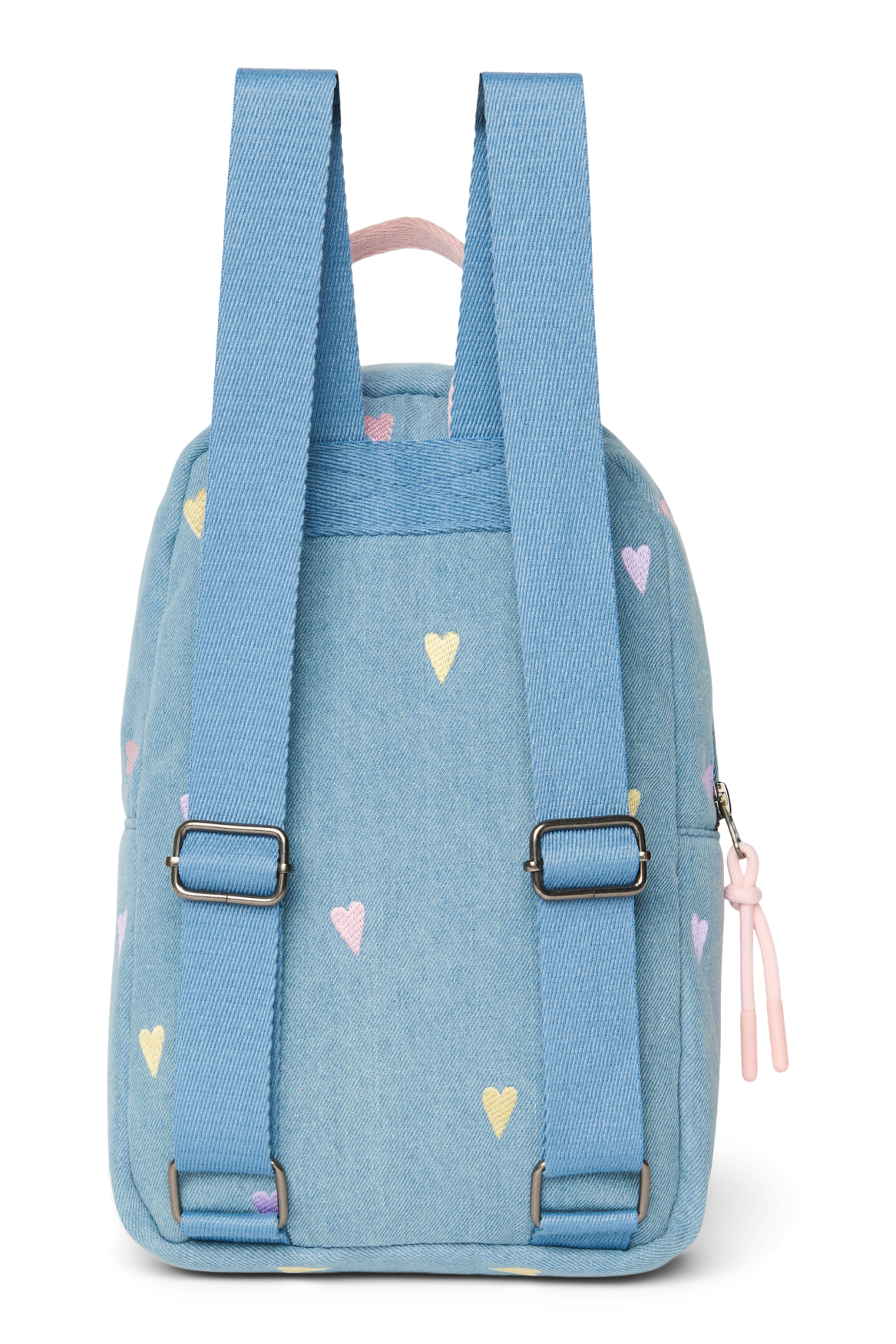 Studio Noos Denim Mini Rucksack Light Blue Hearts Kinder