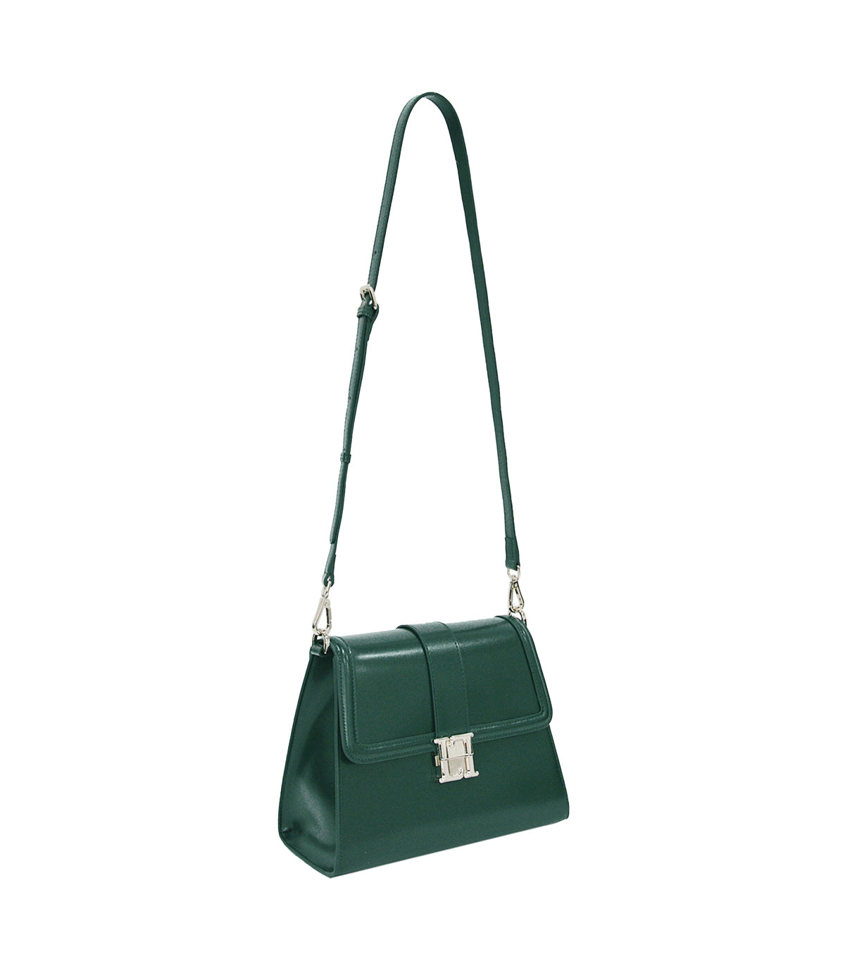 Lamarthe Bella Schultertasche Dunkelgrün Spaltleder