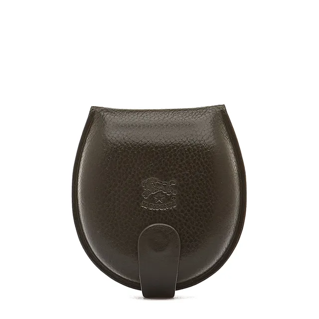 Il Bisonte Münzbeutel Herren schwarz Vacchetta-Leder