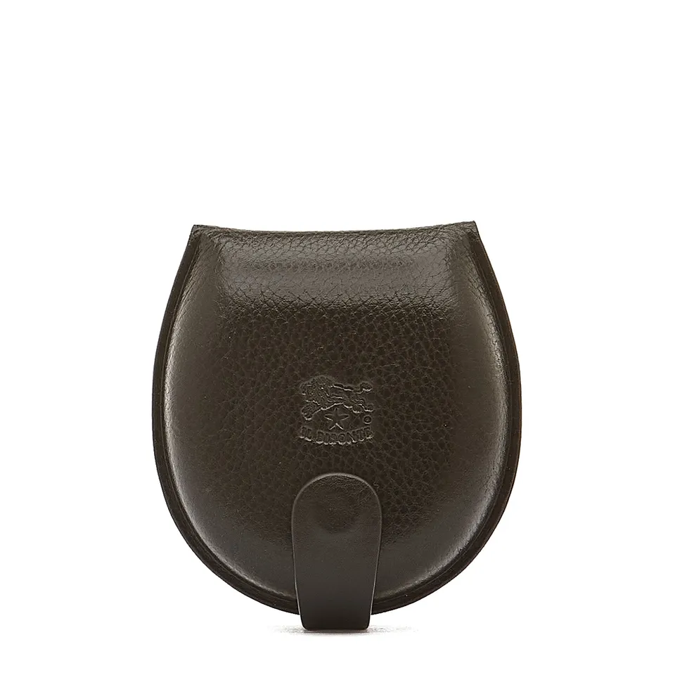 Il Bisonte Münzbeutel Herren schwarz Vacchetta-Leder