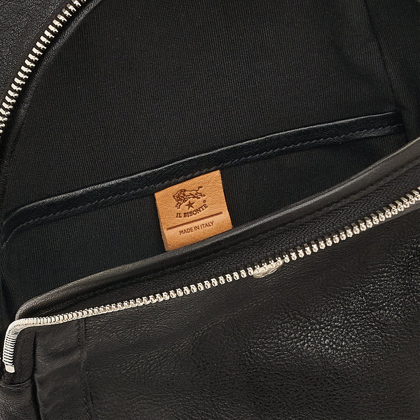Il Bisonte Cosimo Rucksack Schwarz Einschulter Vollleder