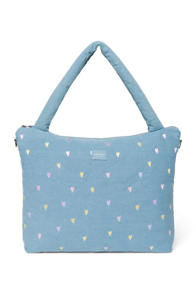 Studio Noos Denim Wickeltasche Light Blue Hearts Denim