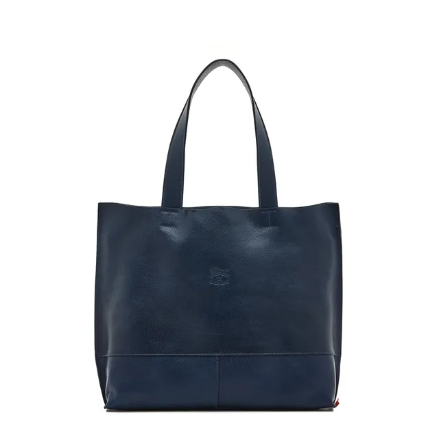 Il Bisonte Talamone Shopper Vollleder blau