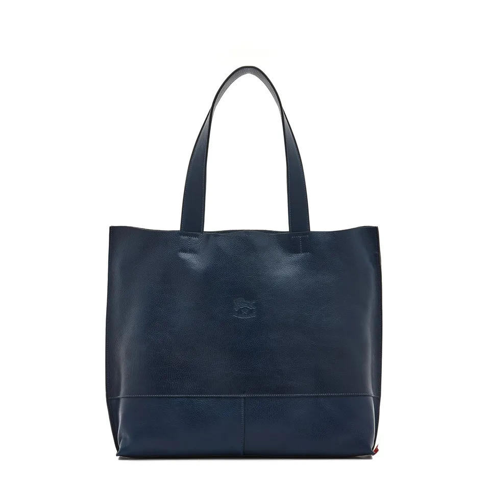 Il Bisonte Talamone Shopper Vollleder blau