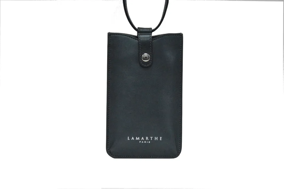 Lamarthe Ambre Handytasche Schwarz-Irisee Rindsleder